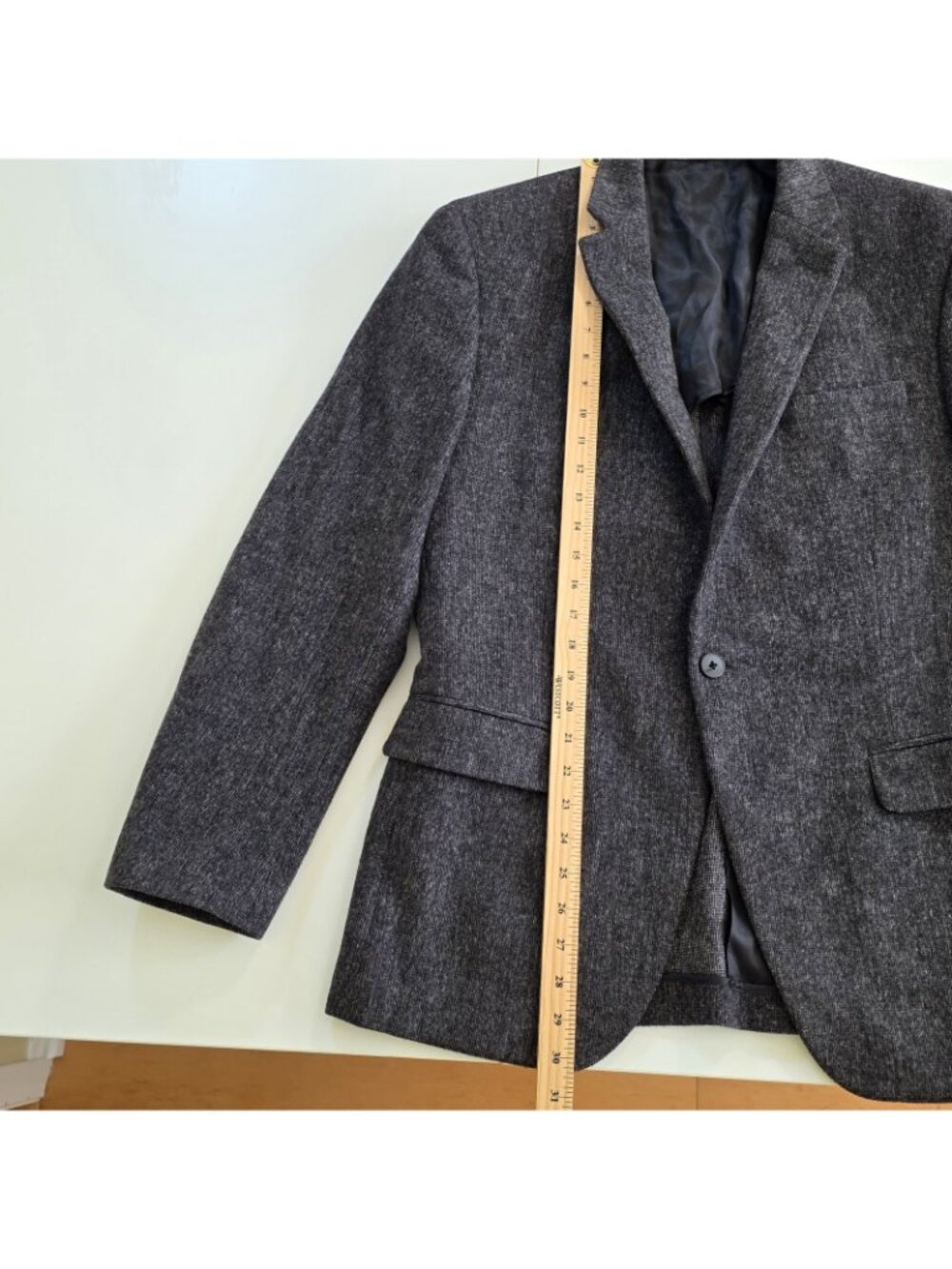 Bar III Slim Fit Blazer Men 42R Heathered Charcoal Gray Wool Textured Macys Edgy - Picture 9 of 16